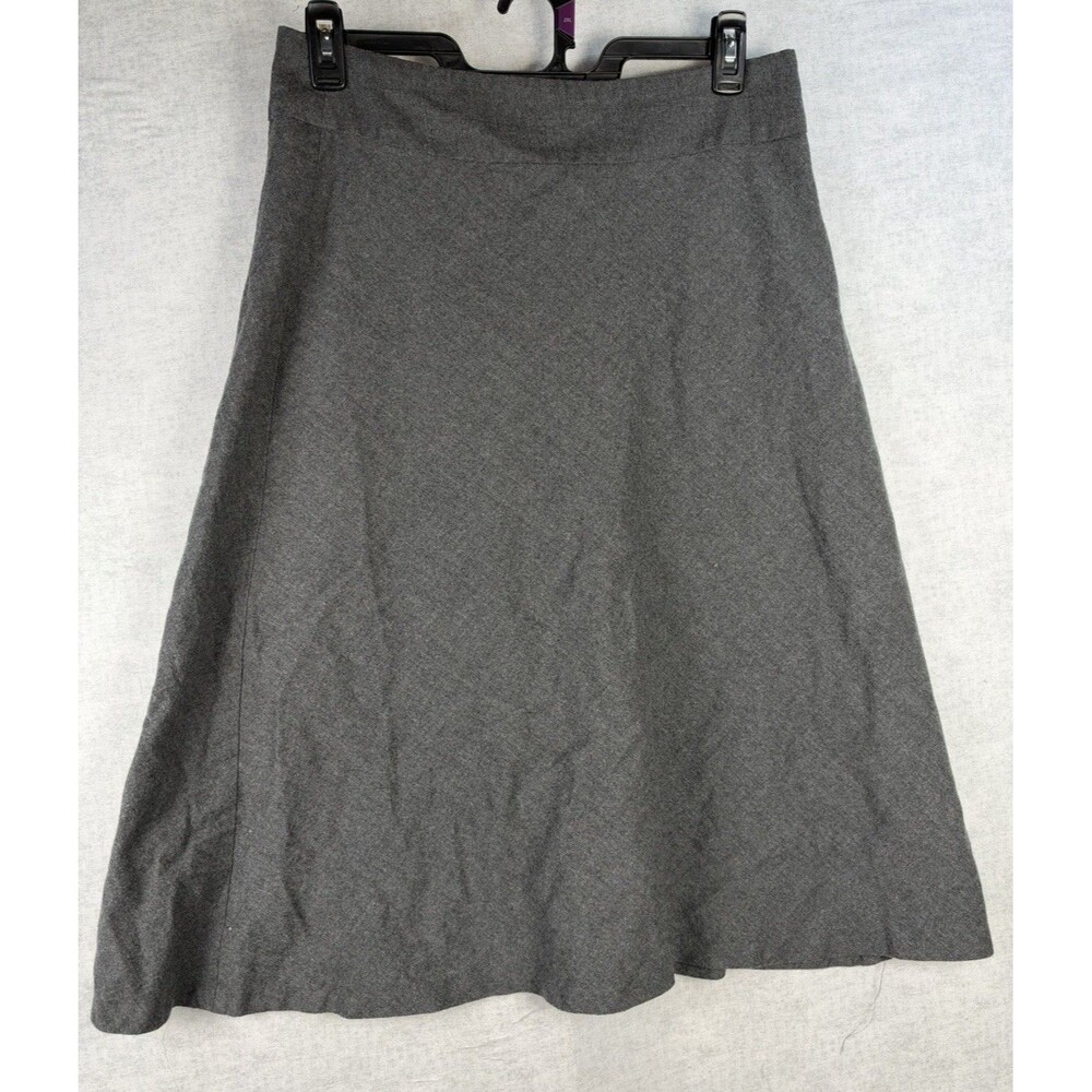 Talbots Wool Stretch Fit & Flare Long Gray Lined Midi Skirt Size 12